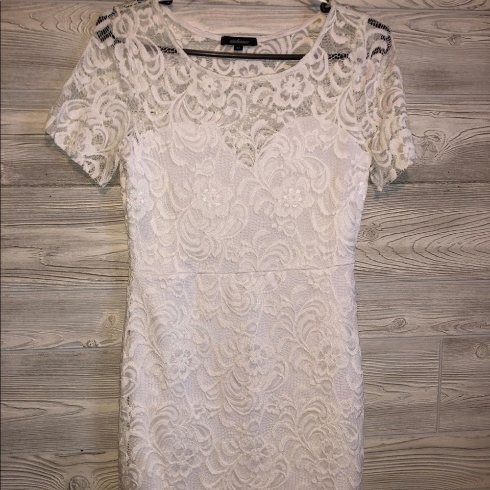 white lace dress